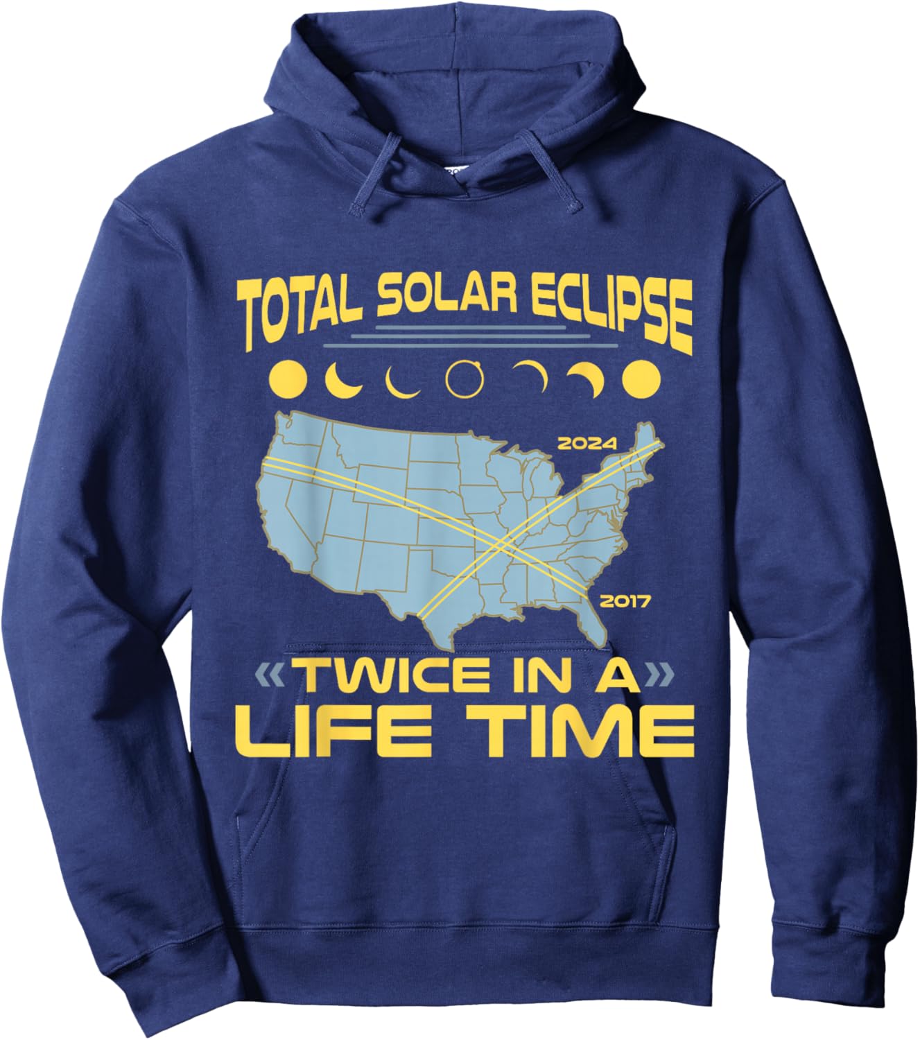 Twice in A Lifetime Solar Eclipse Shirt 2024 Total Eclipse Hoodie - Hoodie | Navy