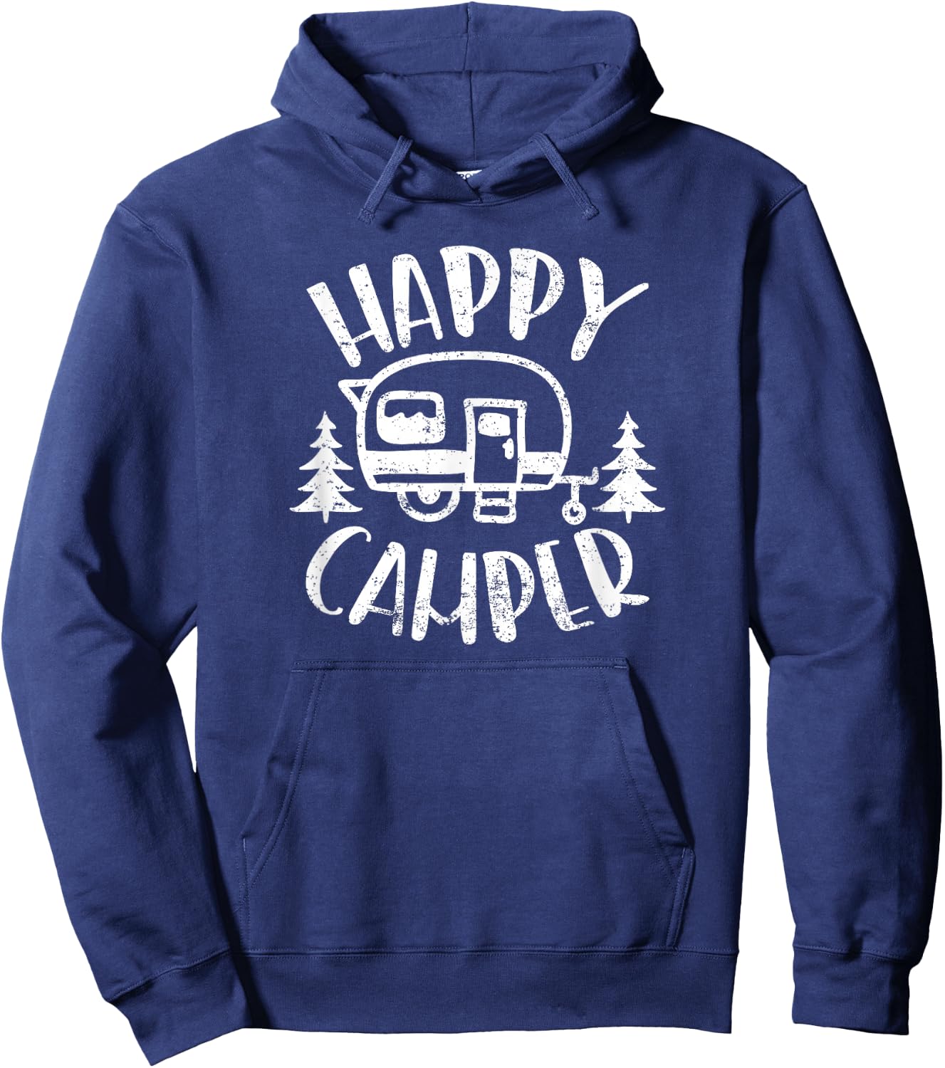 Happy Camper - RV Trailer Outdoor Camping Hoodie - Hoodie | Navy