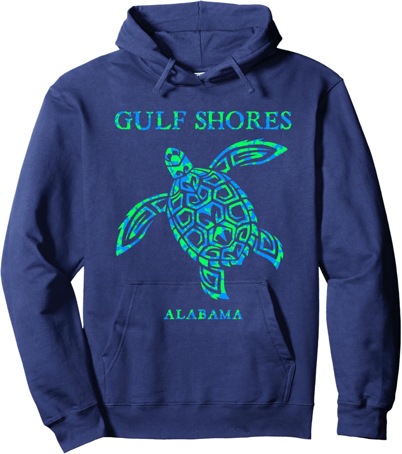 Gulf Shores Alabama Retro Sea Turtle Boys Girls Toddler Hoodie - Hoodie | Navy