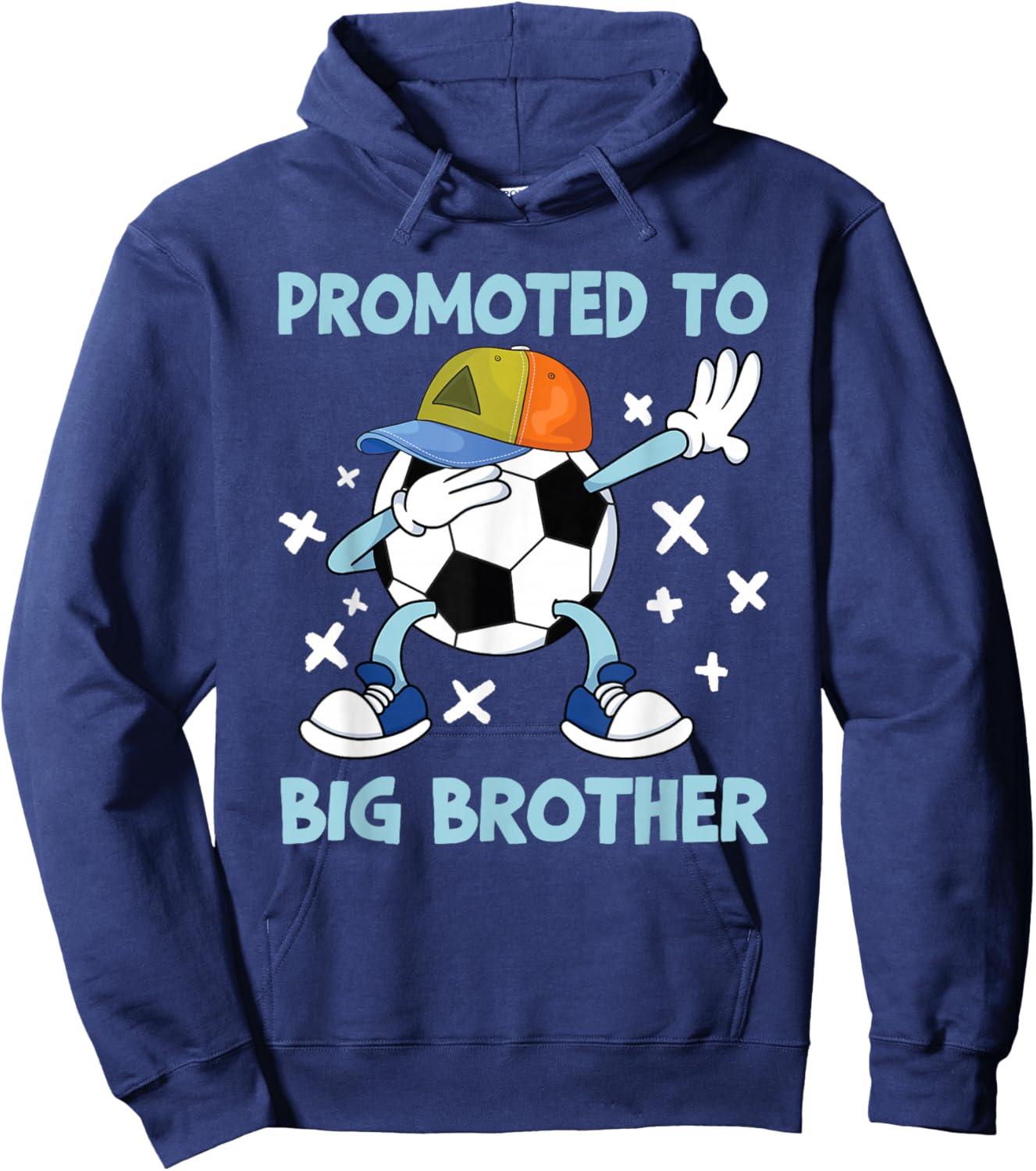 Promoted to Big Brother Soccer Design Hoodie - Hoodie | Navy