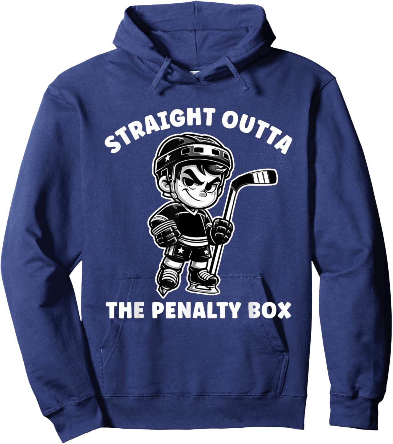 Youth Ice Hockey Funny Straight Outta Penalty Box Boys Hoodie - Hoodie | Navy
