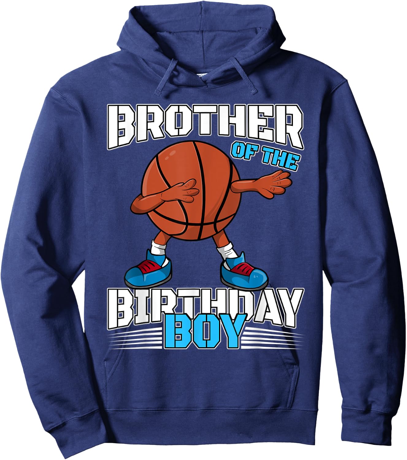 Brother of the Birthday Boy Dabbing Basketball Ball Dab Gift Hoodie - Hoodie | Navy