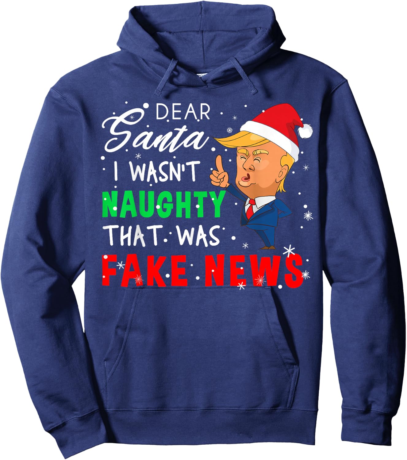 Fake Christmas Pajamas Shirt - Dear Santa T Shirt Fake News Hoodie - Hoodie | Navy