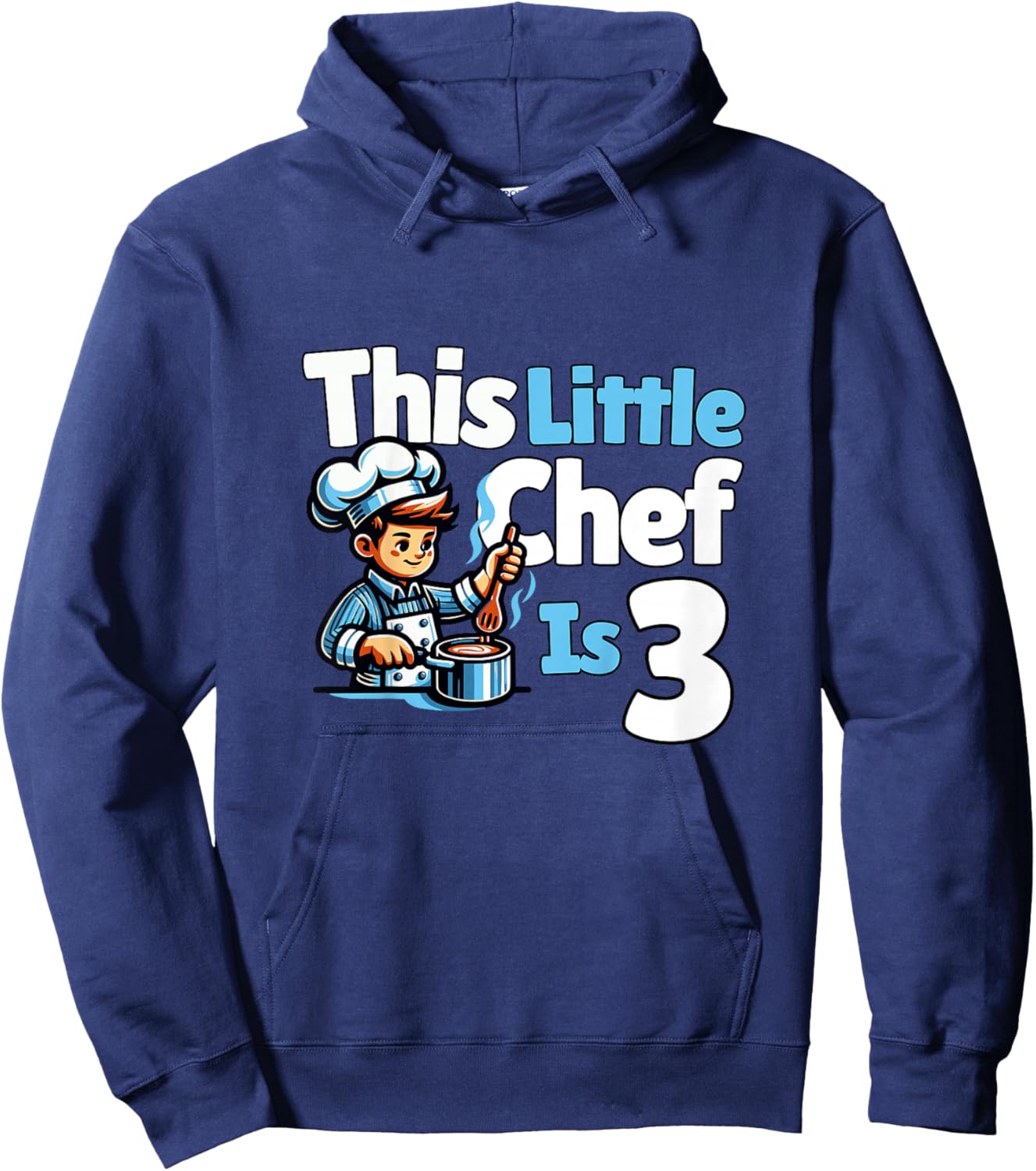 Kids Chef Cooking Kirchen 3 Year Old 3rd Birthday Boy Hoodie - Hoodie | Navy