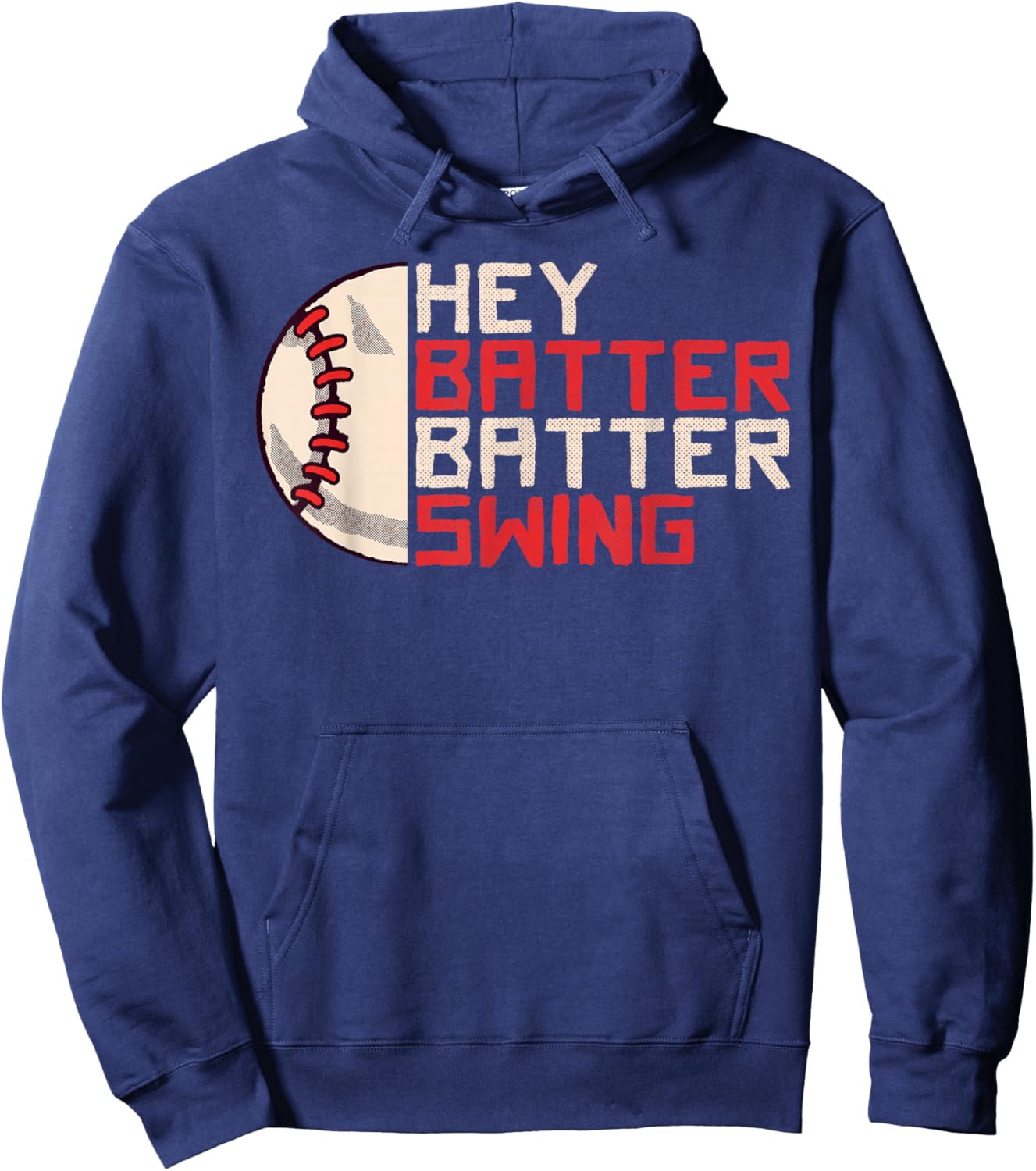 Funny Baseball Hey Batter Batter Swing Kids Retro Hoodie - Hoodie | Navy