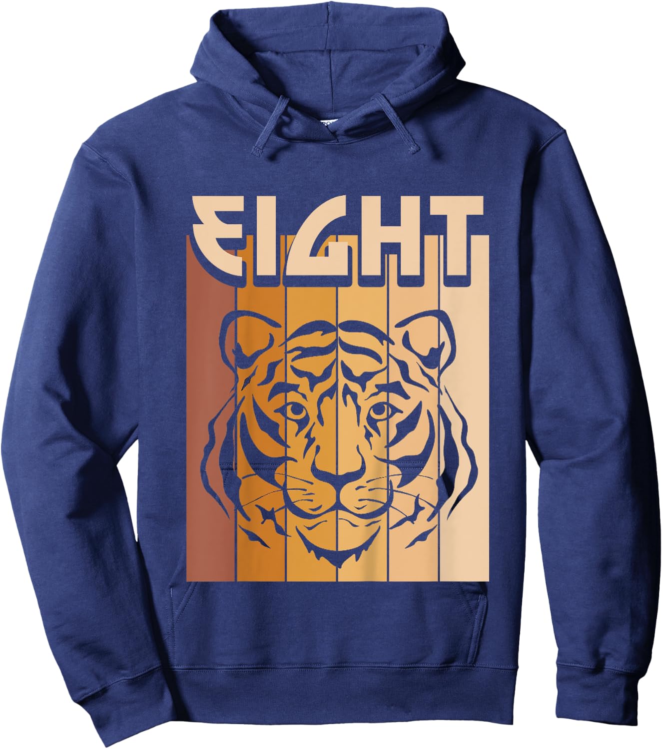 8 Year Old Tiger Birthday Boy Girl 8th Birthday Tiger Hoodie - Hoodie | Navy