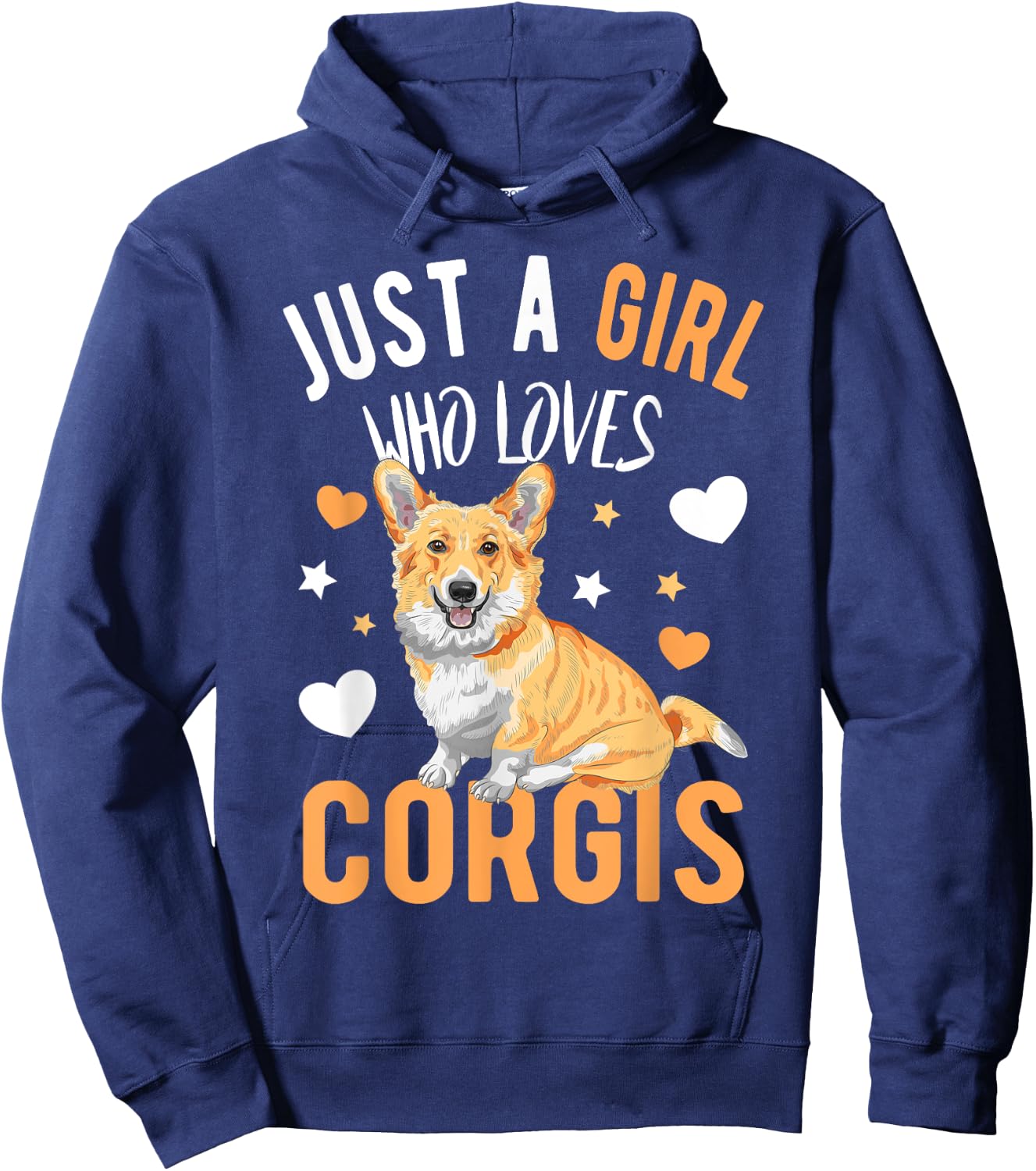Just a Girl Who Loves Corgis Corgi Dog Corgi Lover Hoodie - Hoodie | Navy