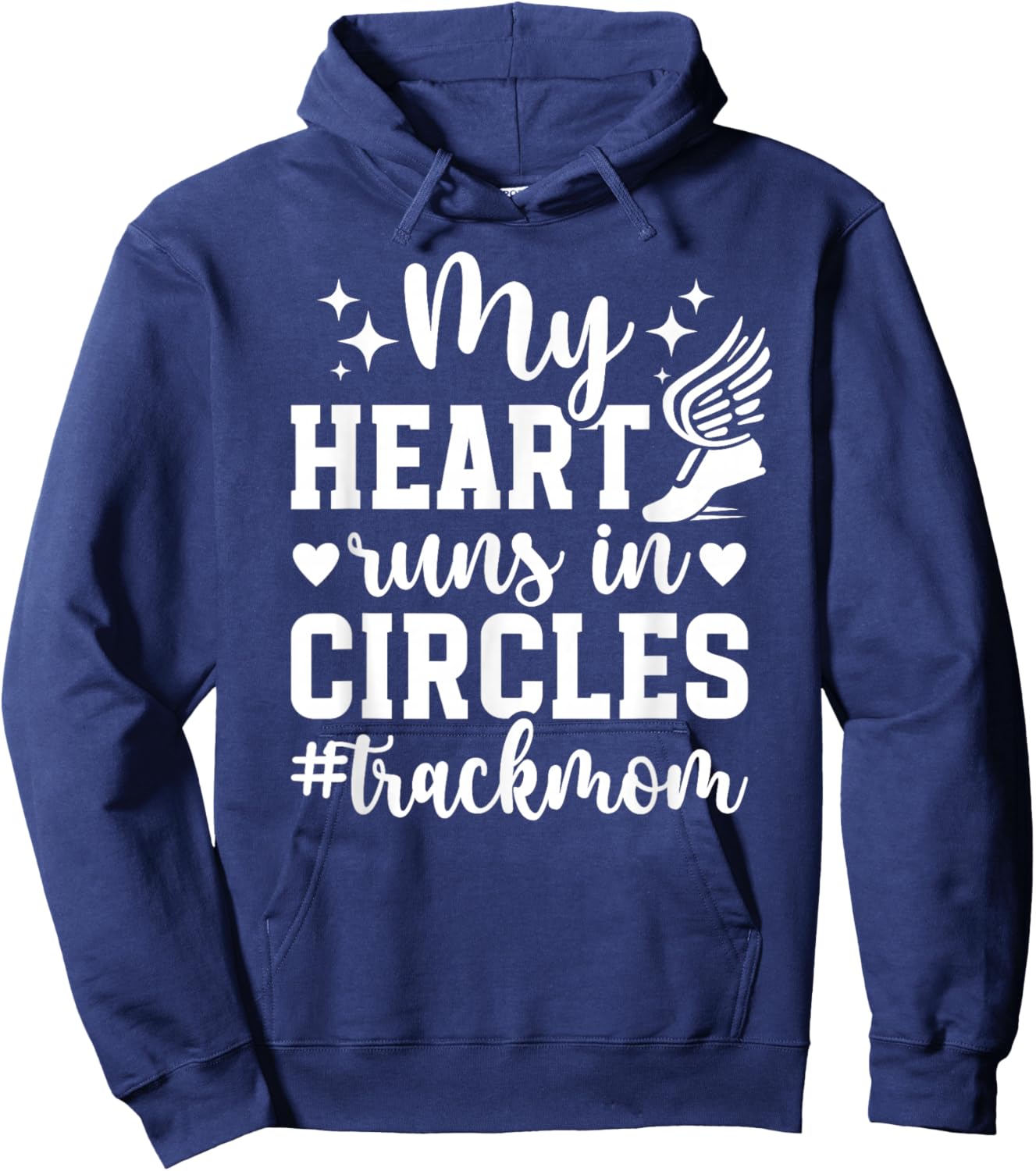 My Heart Track Mom Of A Track And Field Athlete Track Mother Hoodie - Hoodie | Navy
