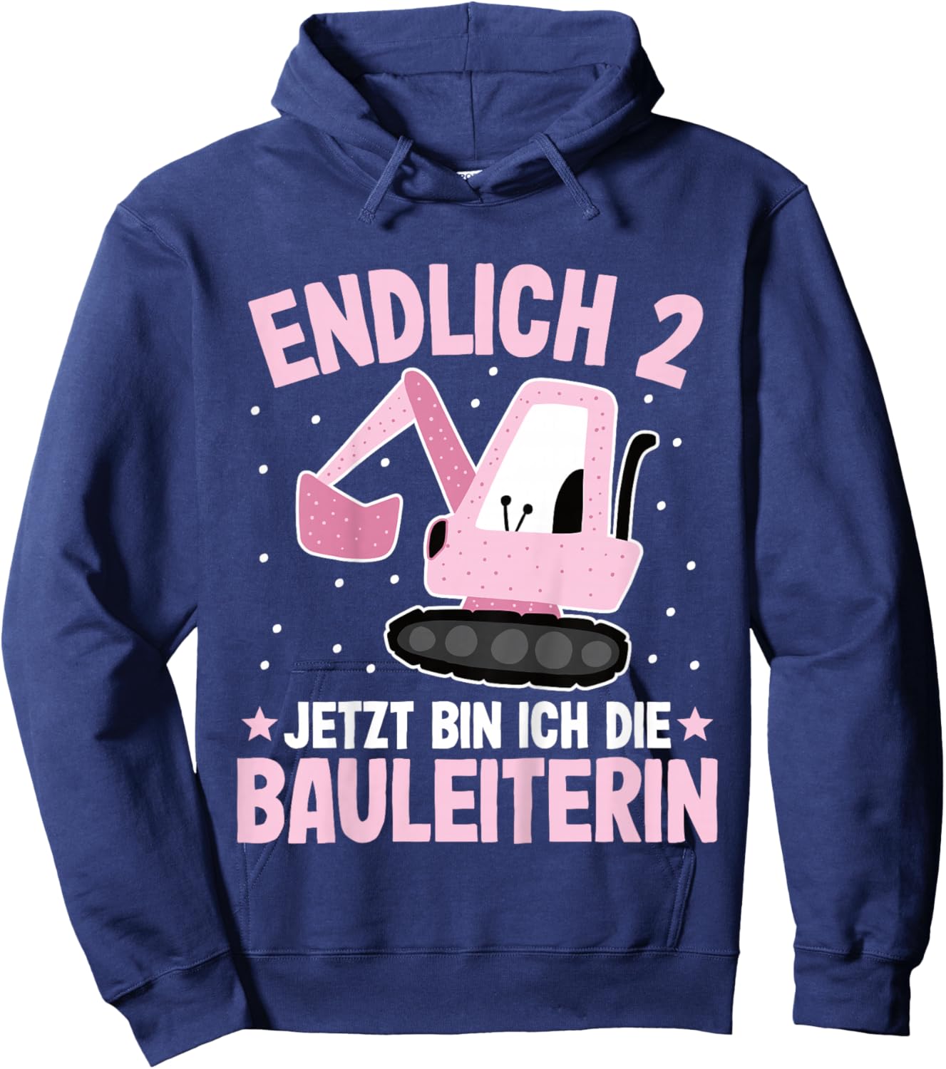 Bagger Zwei Jahre | Baustelle | 2. Geburtstag Mädchen Bagger Hoodie - Hoodie | Navy