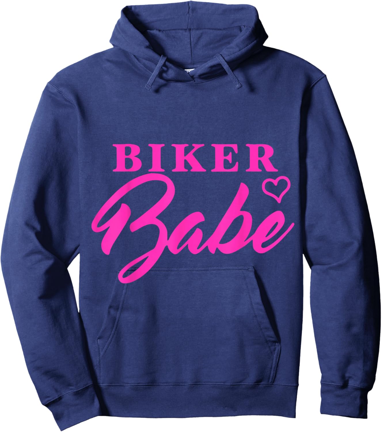 Pink Heart Biker Babe Ladies Motorcycle Hoodie - Hoodie | Navy