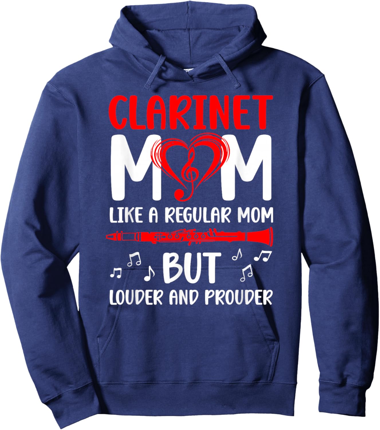 Clarinet Mom Definition Mom of A Clarinet Player Mama Hoodie - Hoodie | Navy