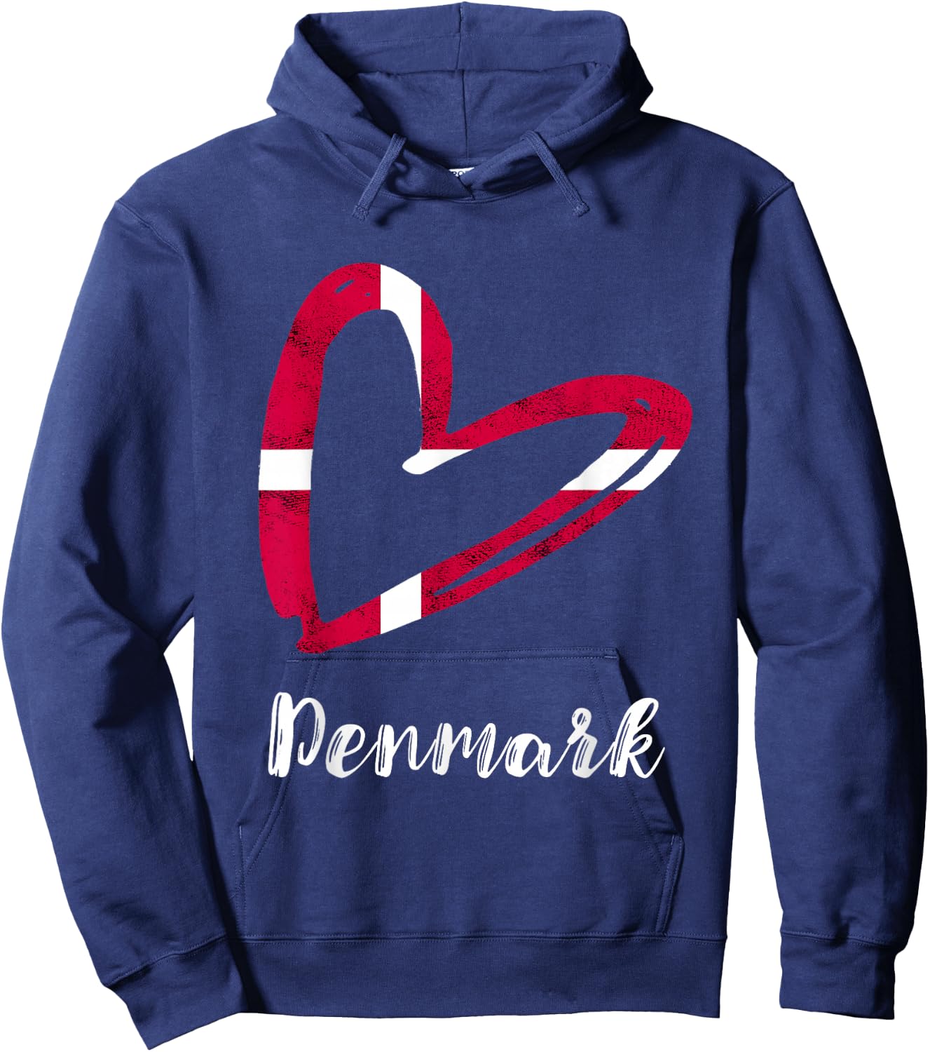 Dansk Denmark Flag Vintage Heart Denmark Danish Roots Hoodie - Hoodie | Navy