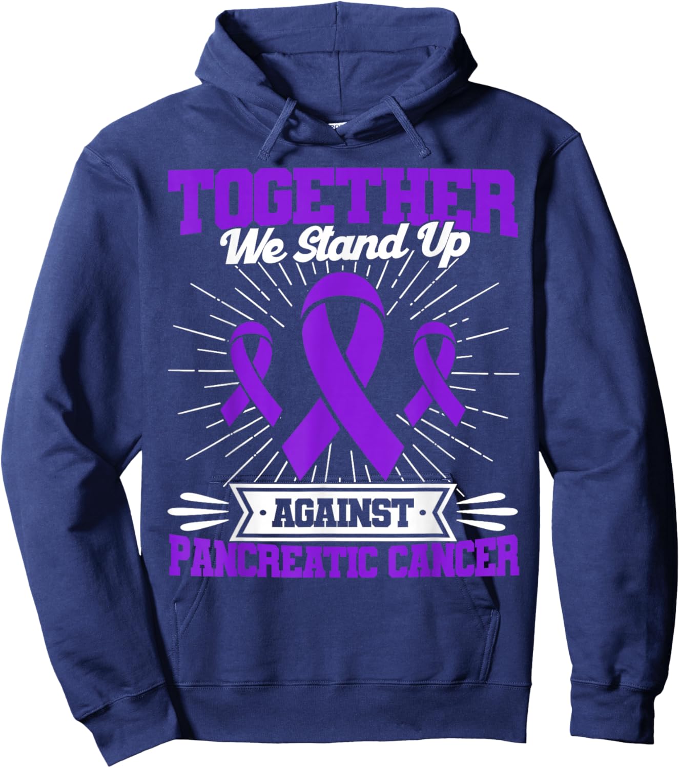 Together We Stand Up Against Pancreatic Cancer Awareness Hoodie - Hoodie | Navy
