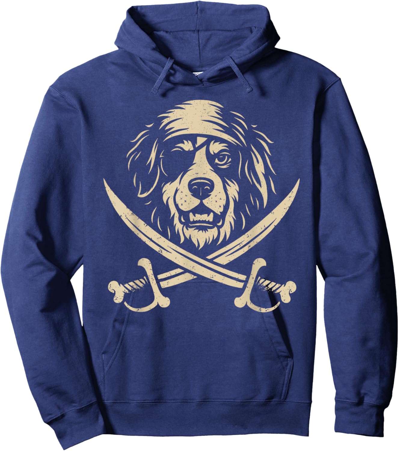 Vintage Pirate Bernese Mountain Dog Crossbones Dog Lover Hoodie - Hoodie | Navy