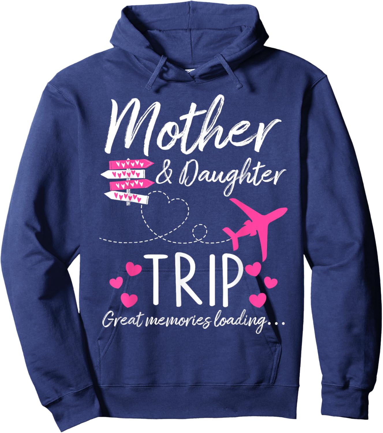 Funny Matching Mother Daughter Cruise Trip Outfits Black Modern Print Letter Print Cruise Vacation Hoodie - Hoodie | Navy