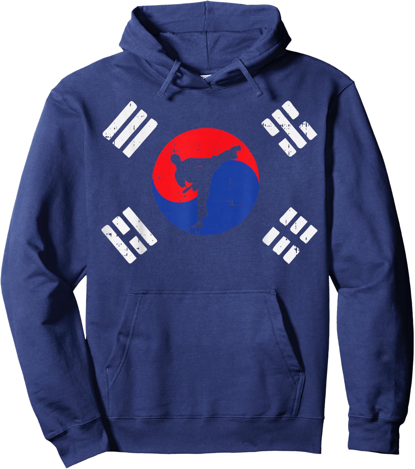 Taekwondo South Korea Flag Vintage Korean Martial Arts Gift Hoodie - Hoodie | Navy