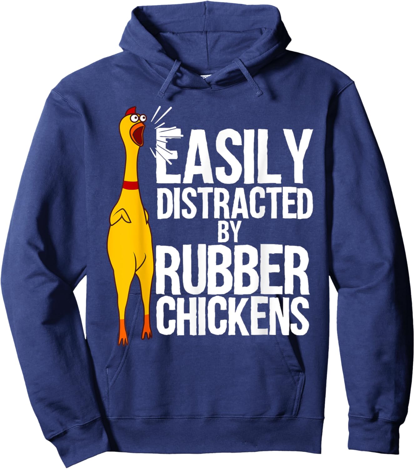 Funny Rubber Chicken Art Women Giant Rubber Chicken Hoodie - Hoodie | Navy