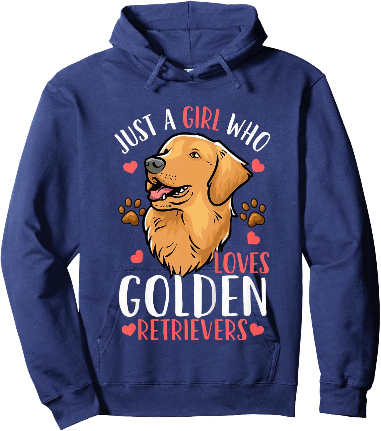 Kids Golden Retriever Just A Girl Who Loves Golden Retrievers Hoodie - Hoodie | Navy