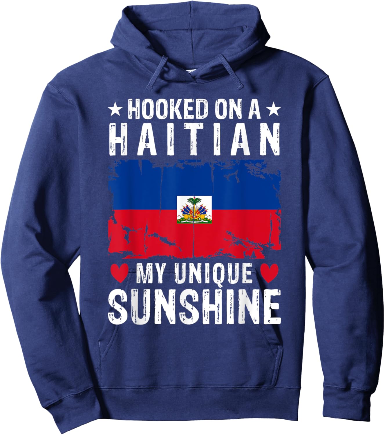 Haitian Boyfriend Girlfriend Wife Husband Haiti Flag Hoodie - Hoodie | Navy