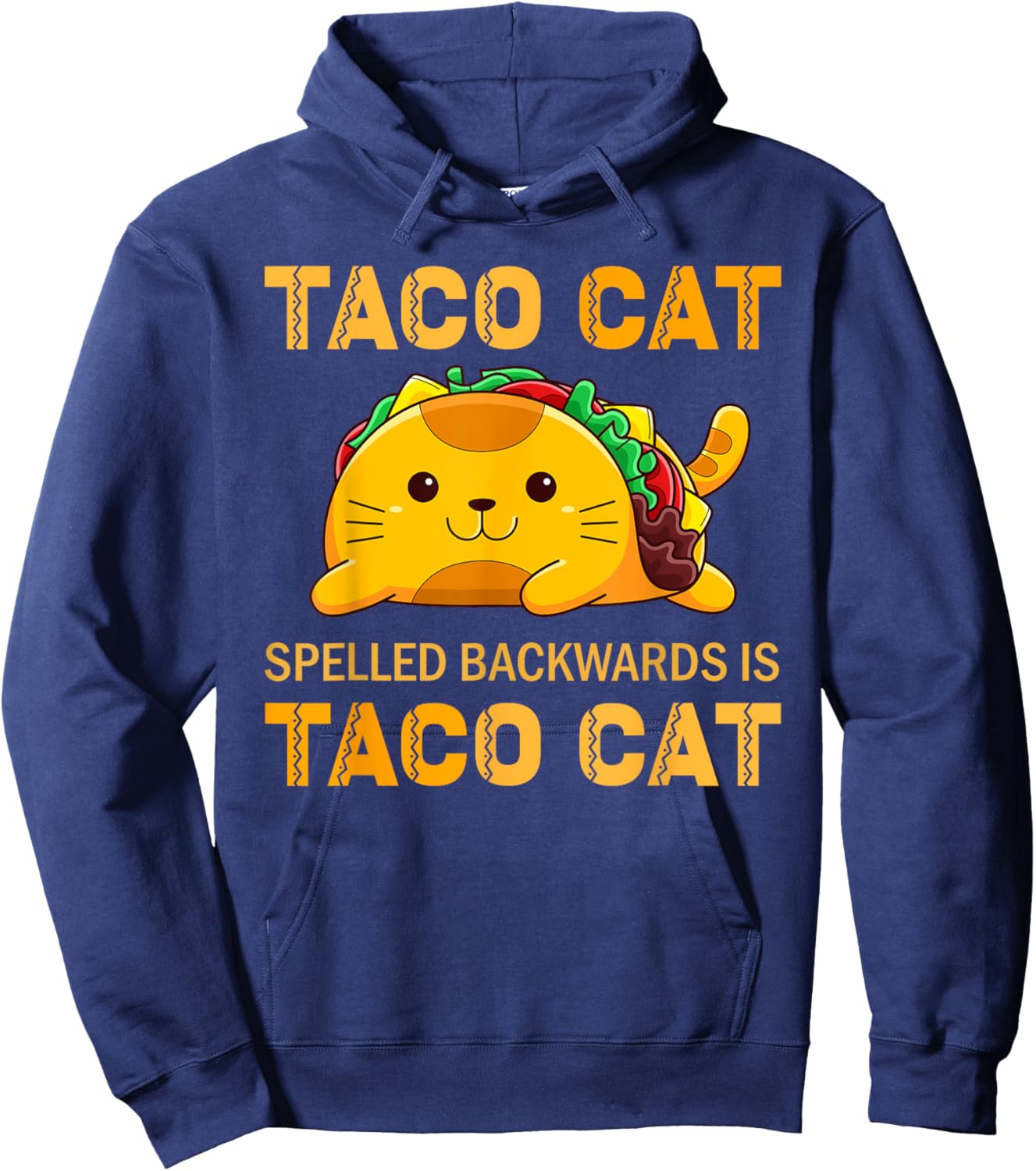 TacoCat for Kids Taco Cat Cinco de Mayo TacoCat Kids Cat Hoodie - Hoodie | Navy