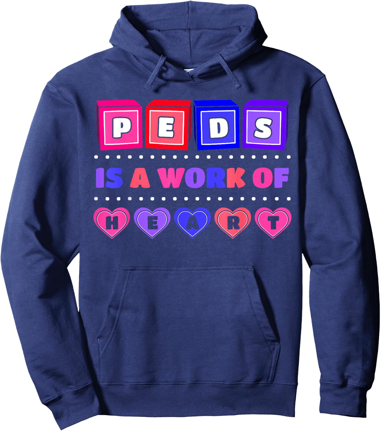 Pediatric Pediatrician Doctor Nurse Therapist Heart Gift Hoodie - Hoodie | Navy