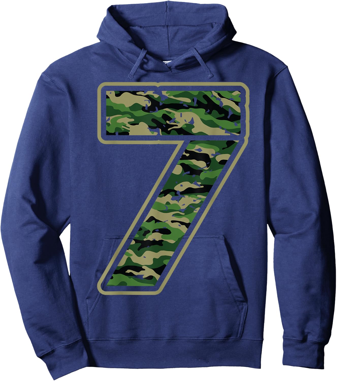 Cute Camouflage 7th Birthday Gift | 7 Years Old Boy Girl Kid Hoodie - Hoodie | Navy