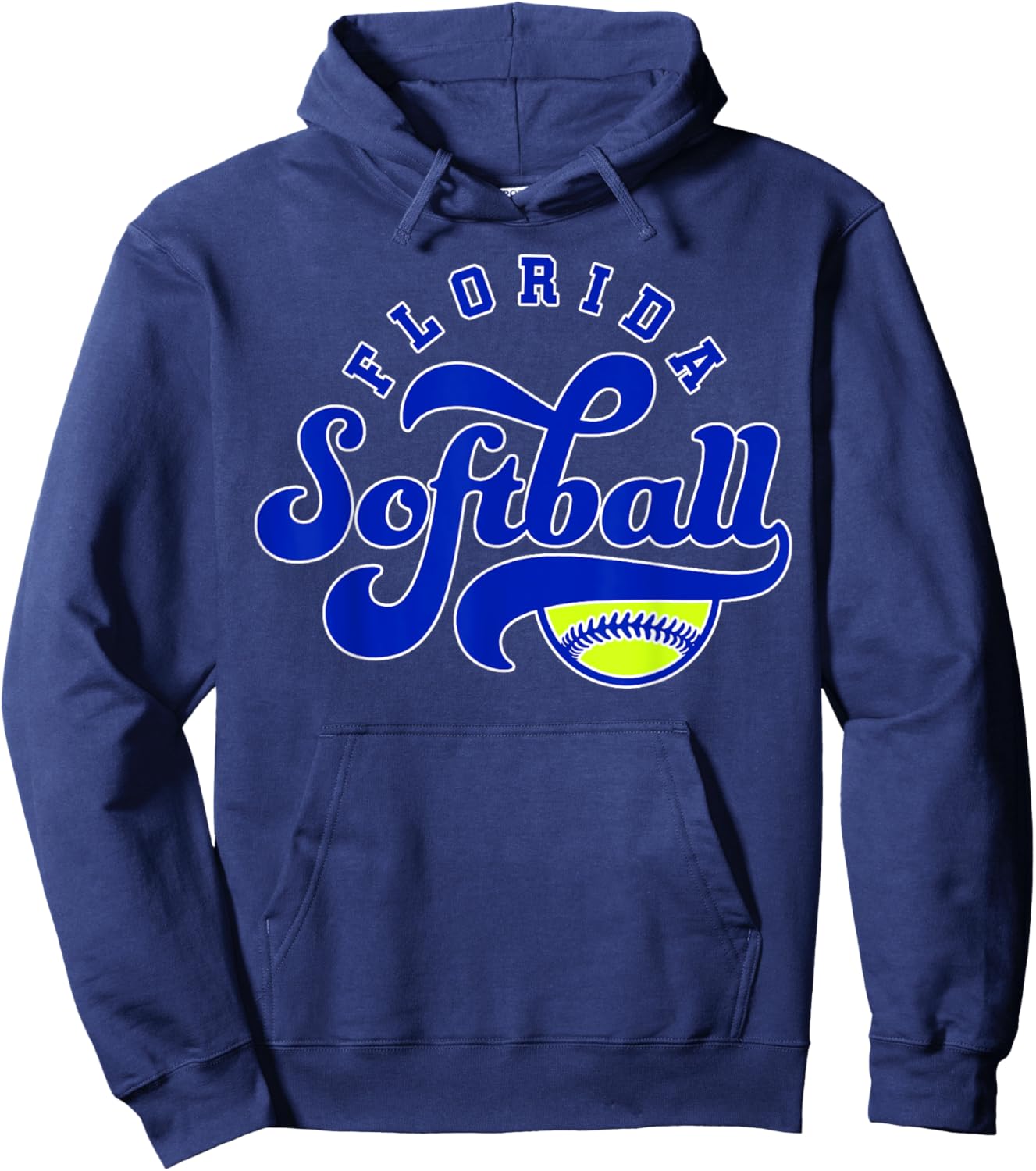 Florida Softball Vintage Kids Team Retro Softball Fan Hoodie - Hoodie | Navy