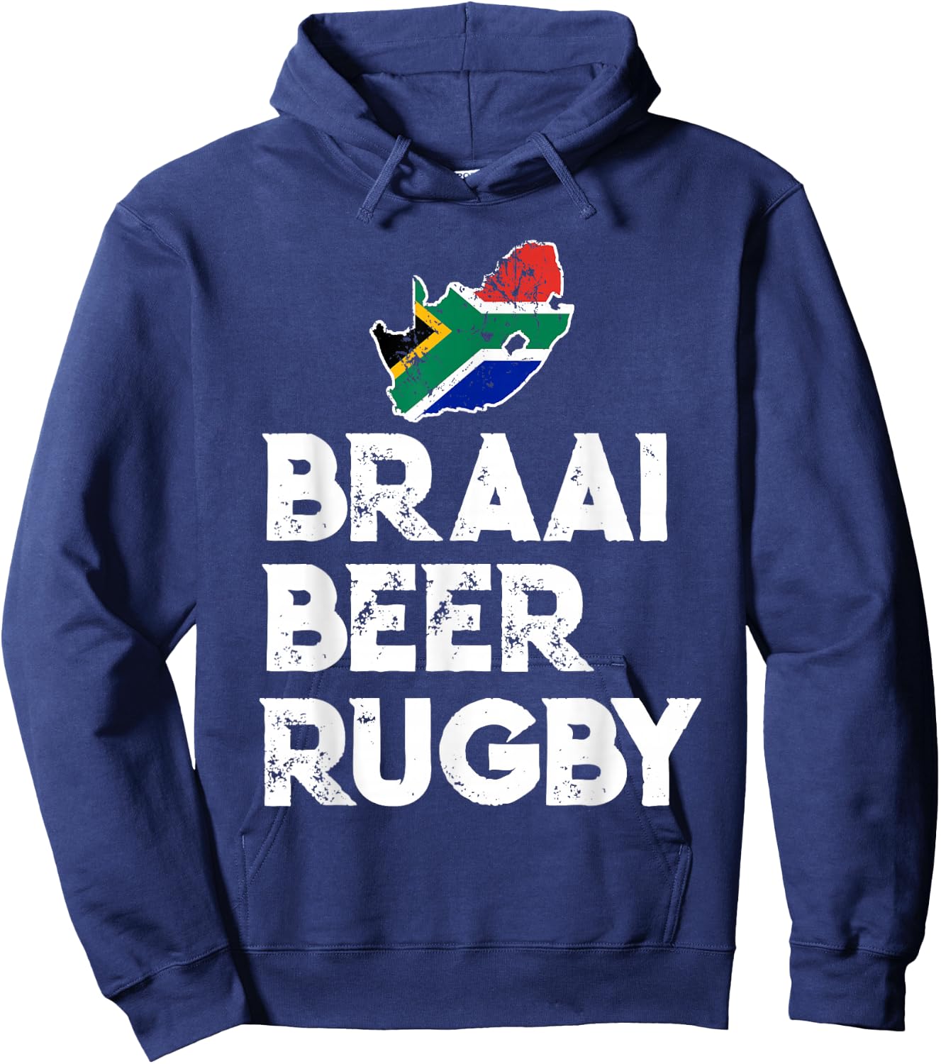 South African Braai Beer Rugby Flag Patriotic Hoodie - Hoodie | Navy