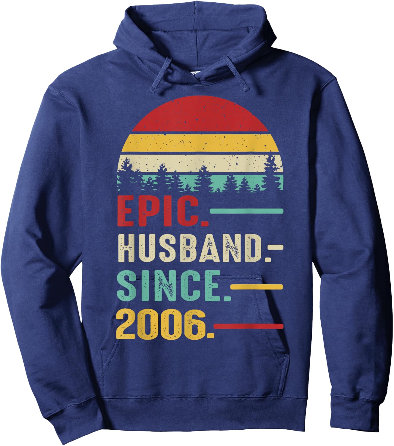 19th Wedding Anniversary Epic Husband Since 2006 Hoodie - Hoodie | Navy