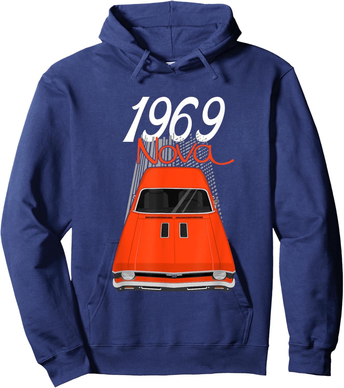 1969 69 Chevys Nova 2 Classic Car Old School Muscle Car Hoodie - Hoodie | Navy