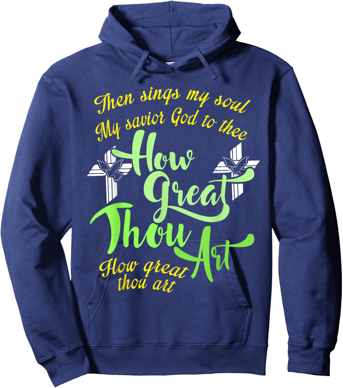 How Great Thou Art Christian Gift Hoodie - Hoodie | Navy