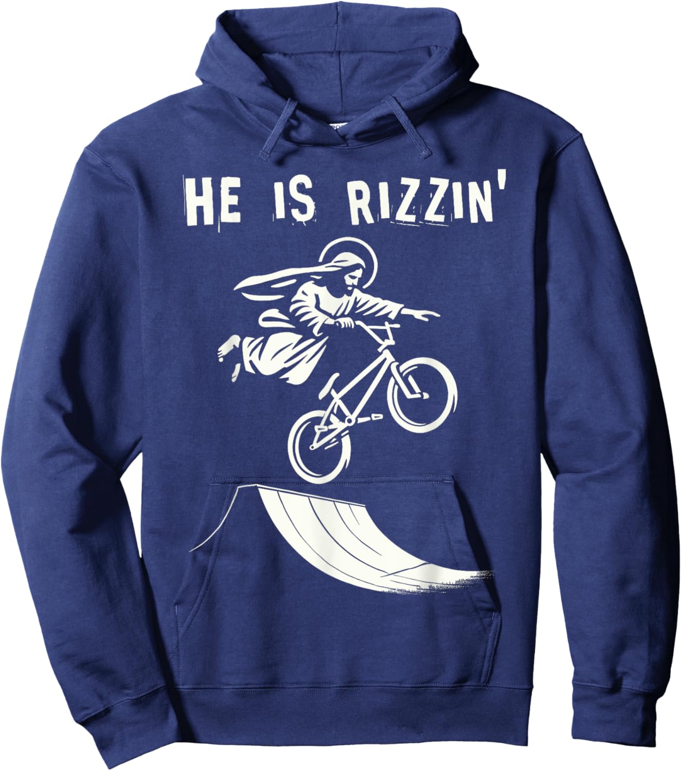 Bmx Jesus & bmx funny jesus christ christian bike ride kid Hoodie - Hoodie | Navy
