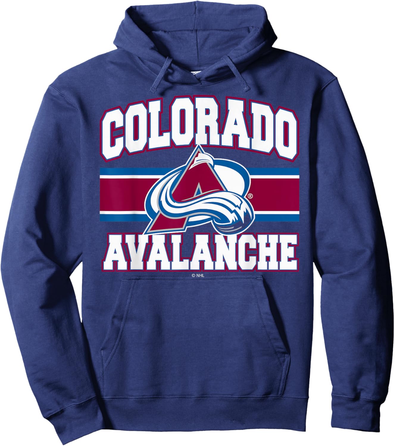Colorado Avalanche Stripe Black Officially Licensed Hoodie - Hoodie | Navy