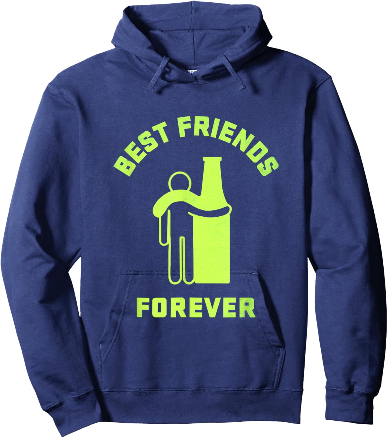 Best friends forever,man hugging beer, funny beer lovers Hoodie - Hoodie | Navy