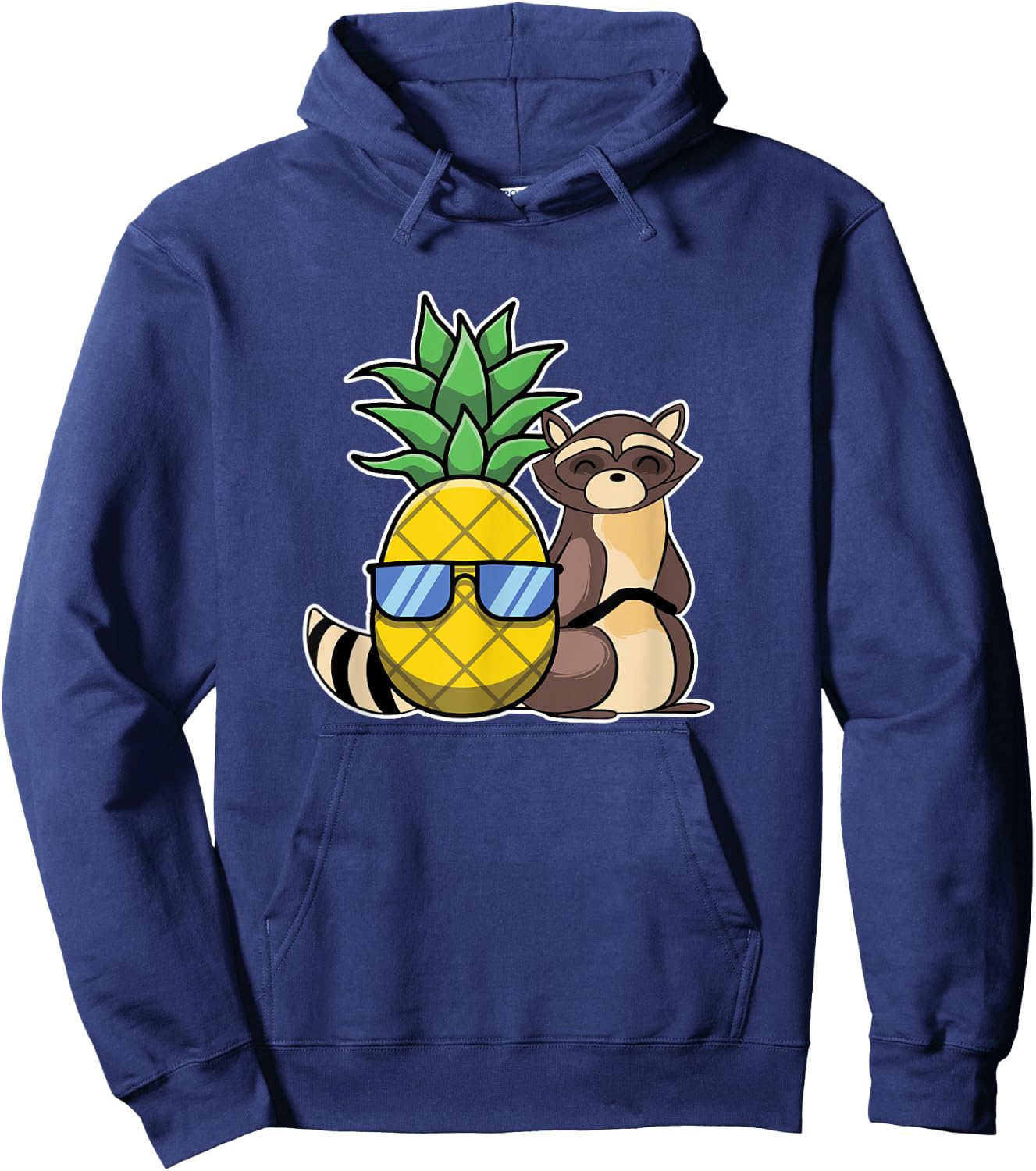 Pineapple Aloha Beaches Hawaii Raccoon Gift - Racoon Women Kids Hoodie - Hoodie | Navy