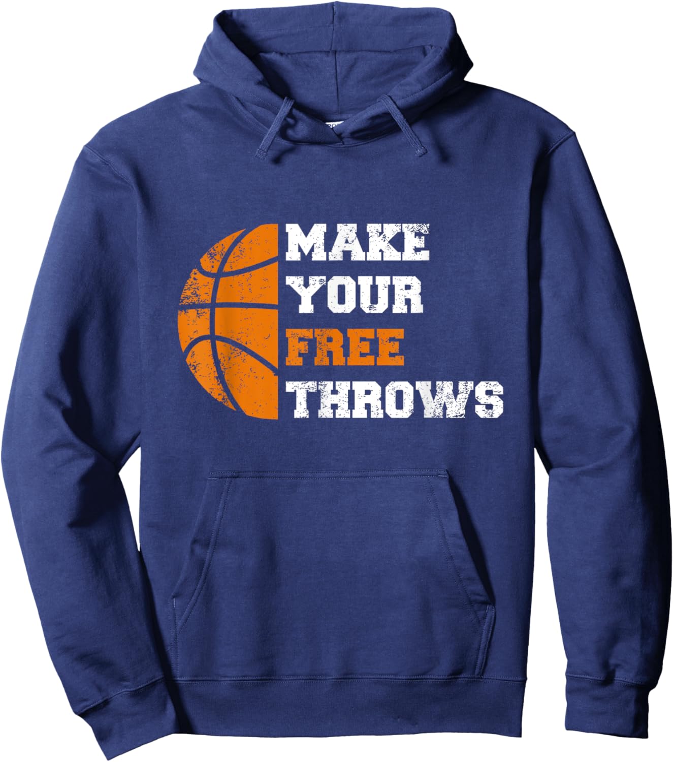 Make Your Free Throws Funny Retro Hoodie - Hoodie | Navy