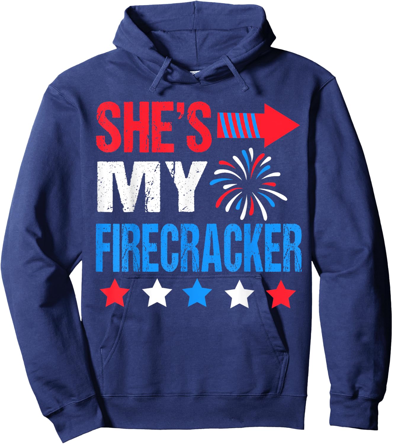 She's My Firecracker Matching 4th of July Shirts For Couples Hoodie - Hoodie | Navy