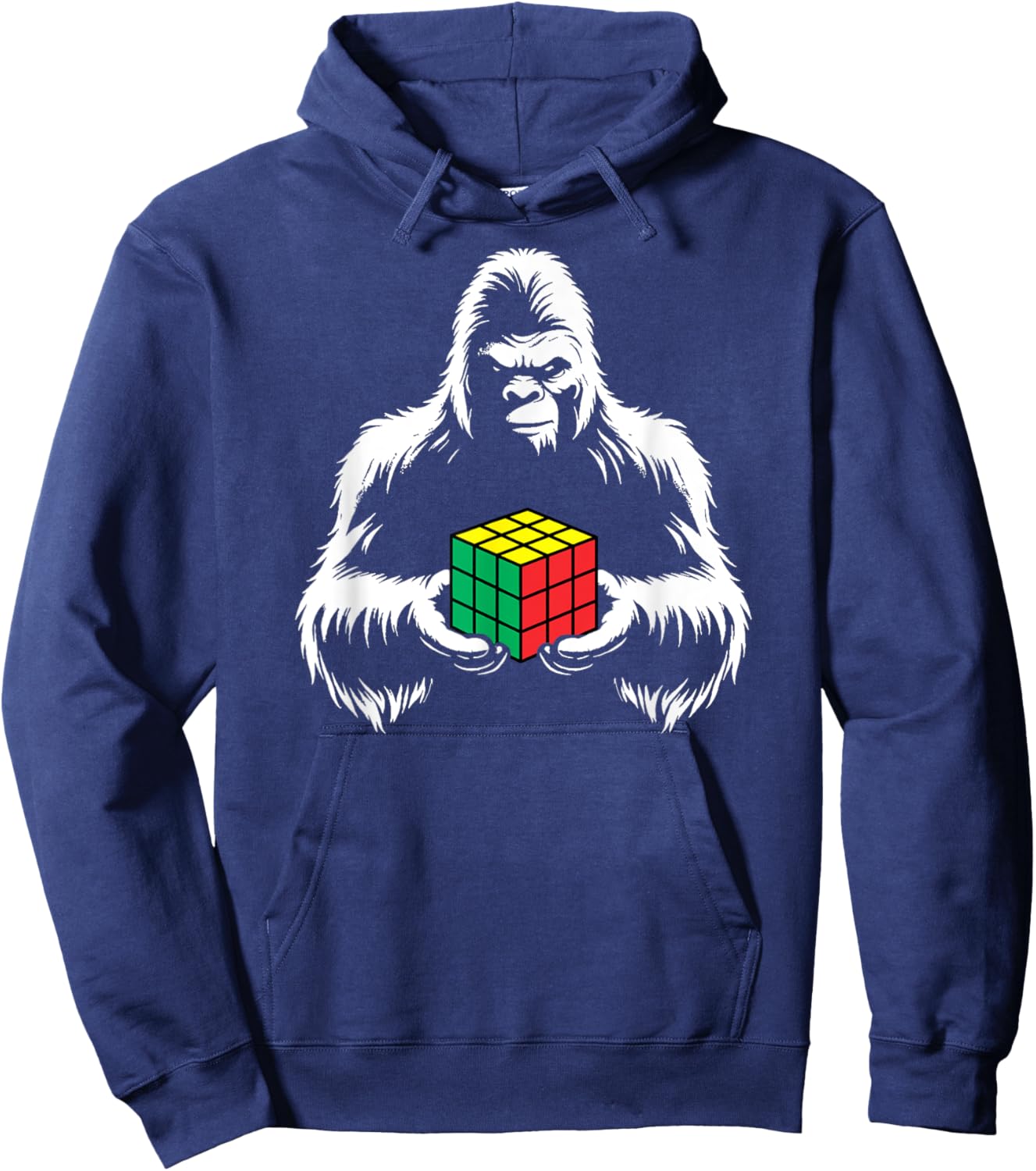 Competitive Puzzle Cube Sasquatch Bigfoot Speed Cubing Hoodie - Hoodie | Navy