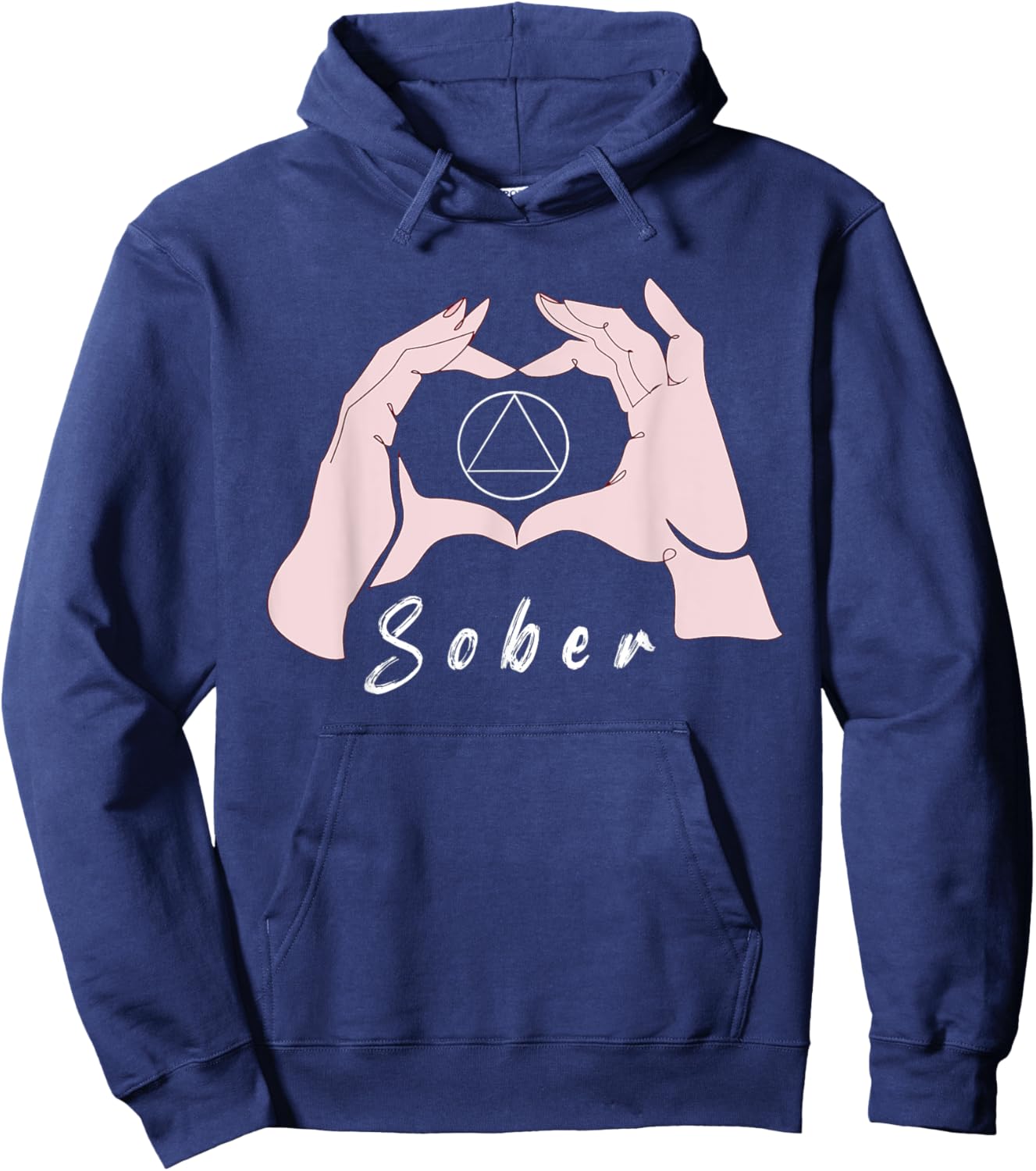 Sober Alcoholic Abstinence 12 Step Recovery NA Sobriety Hoodie - Hoodie | Navy