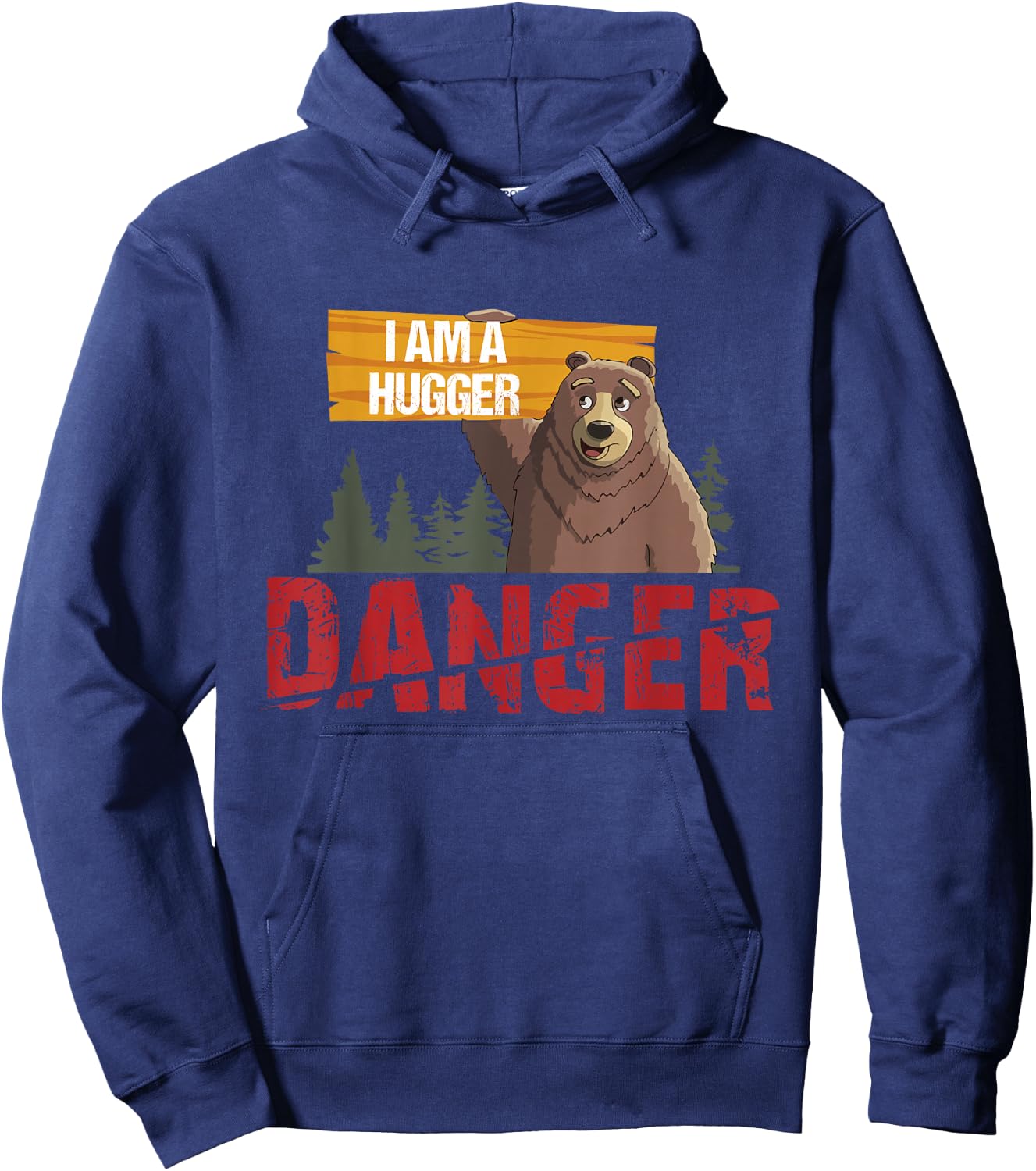 Cute Bear Gifts - Danger I Am a Hugger - Bears Hug Gift Hoodie - Hoodie | Navy