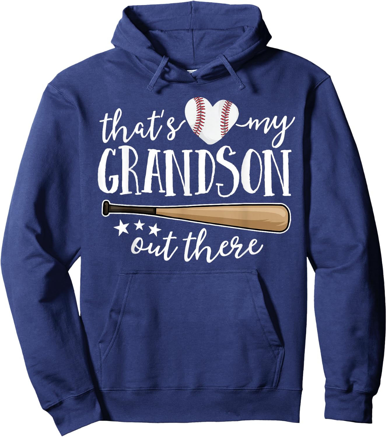That's My Grandson Out There Gift Women Baseball Grandma Hoodie - Hoodie | Navy