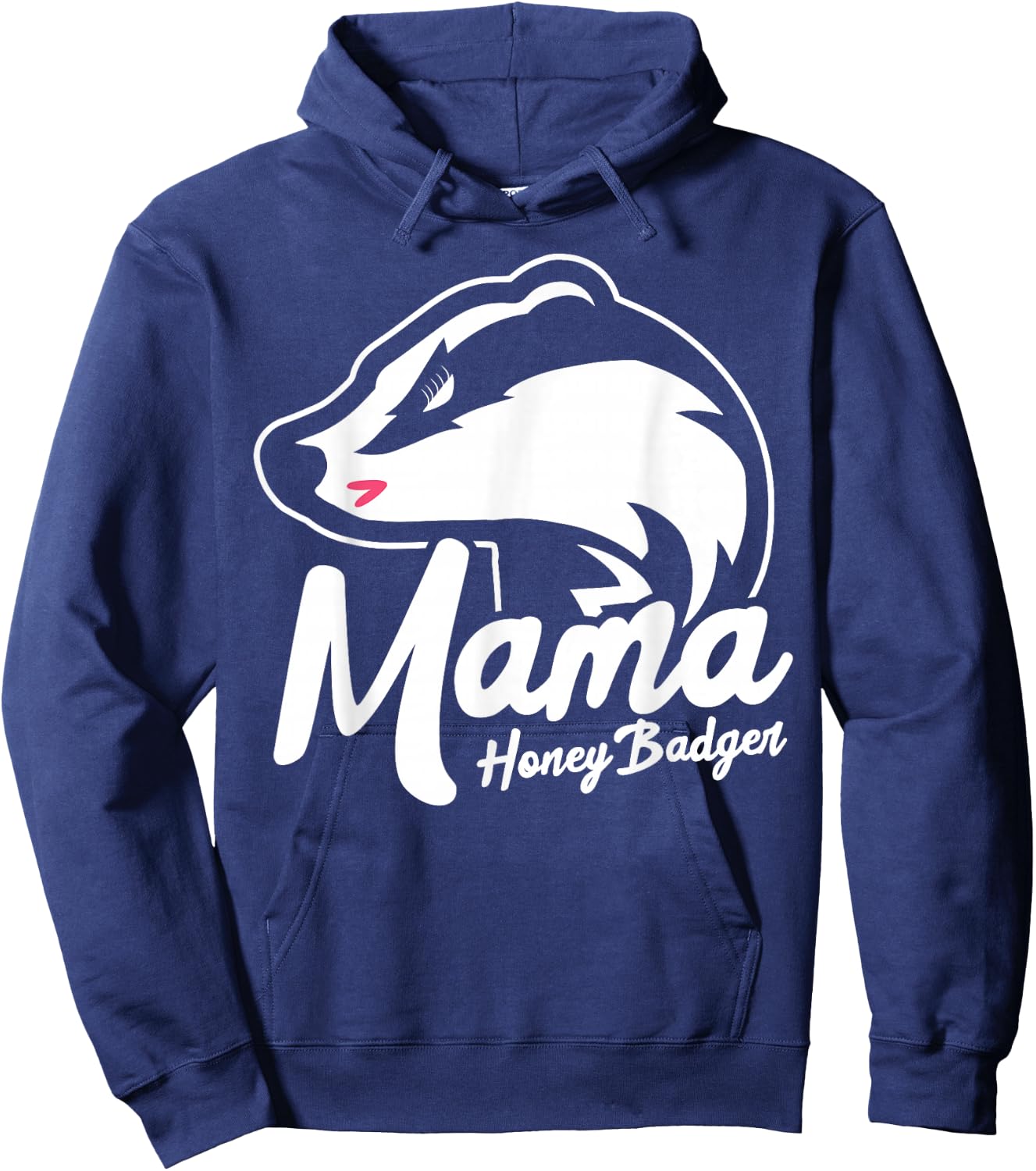 Mama Honey Badger Animal Pregnancy Announcement Mom Gift Hoodie - Hoodie | Navy