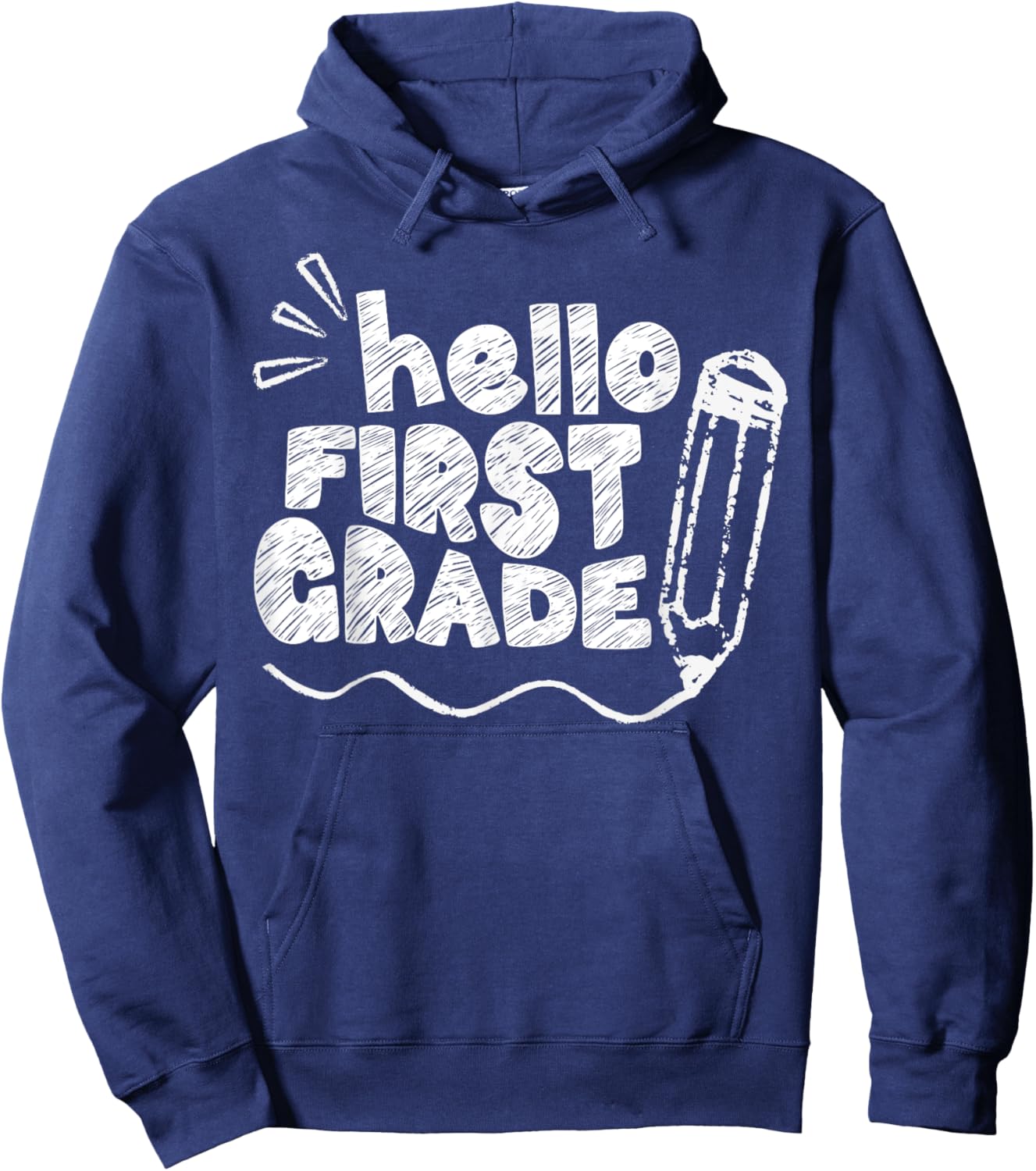 Hello First Grade Team 1st Grade Back to School Teacher Kids Hoodie - Hoodie | Navy