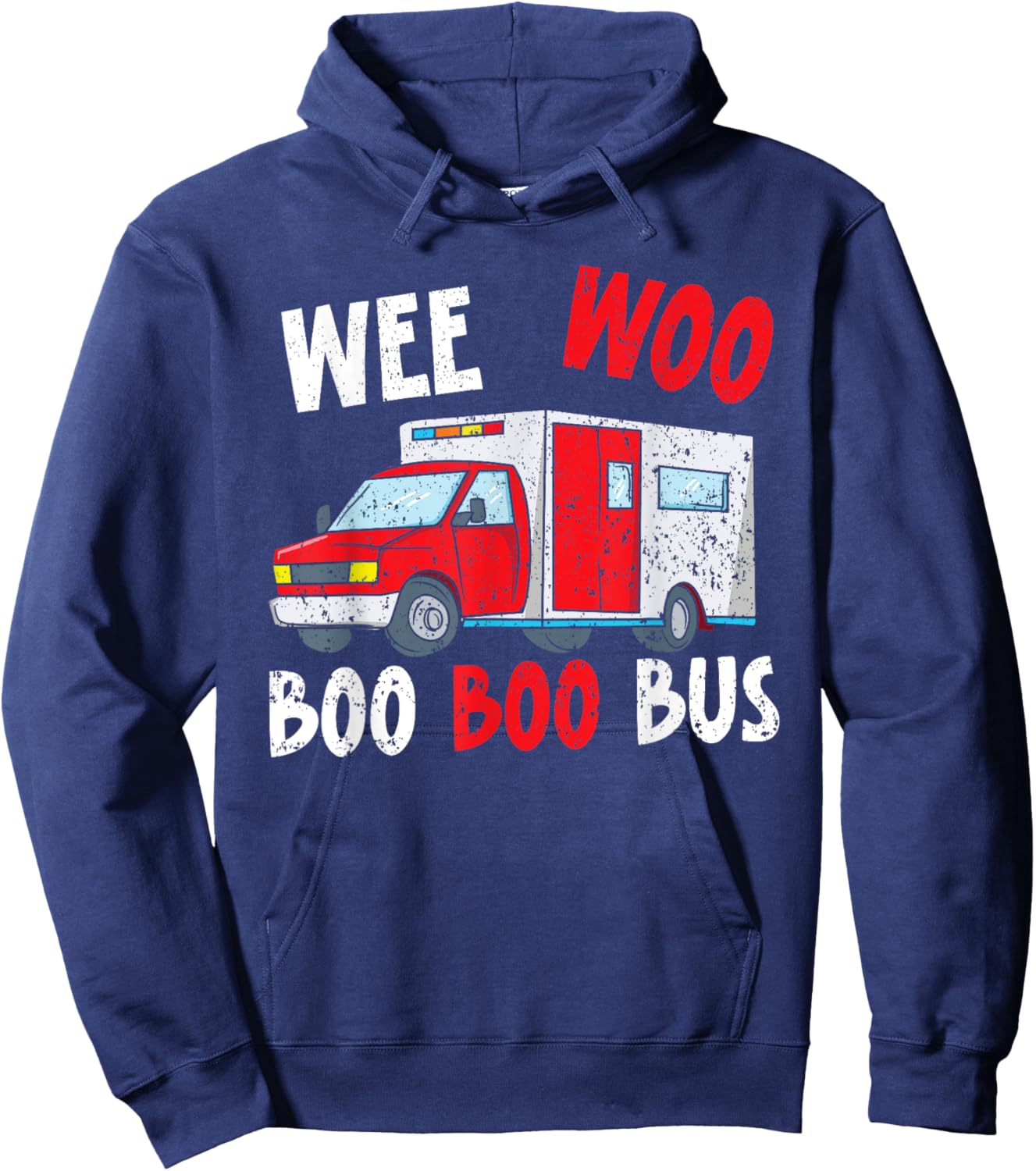 Wee Woo Boo Boo Bus Healthcare EMT Paramedic Hoodie - Hoodie | Navy