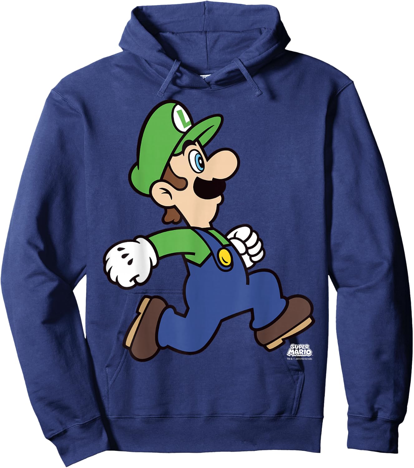 Super Mario Luigi Run Portrait Hoodie - Hoodie | Navy