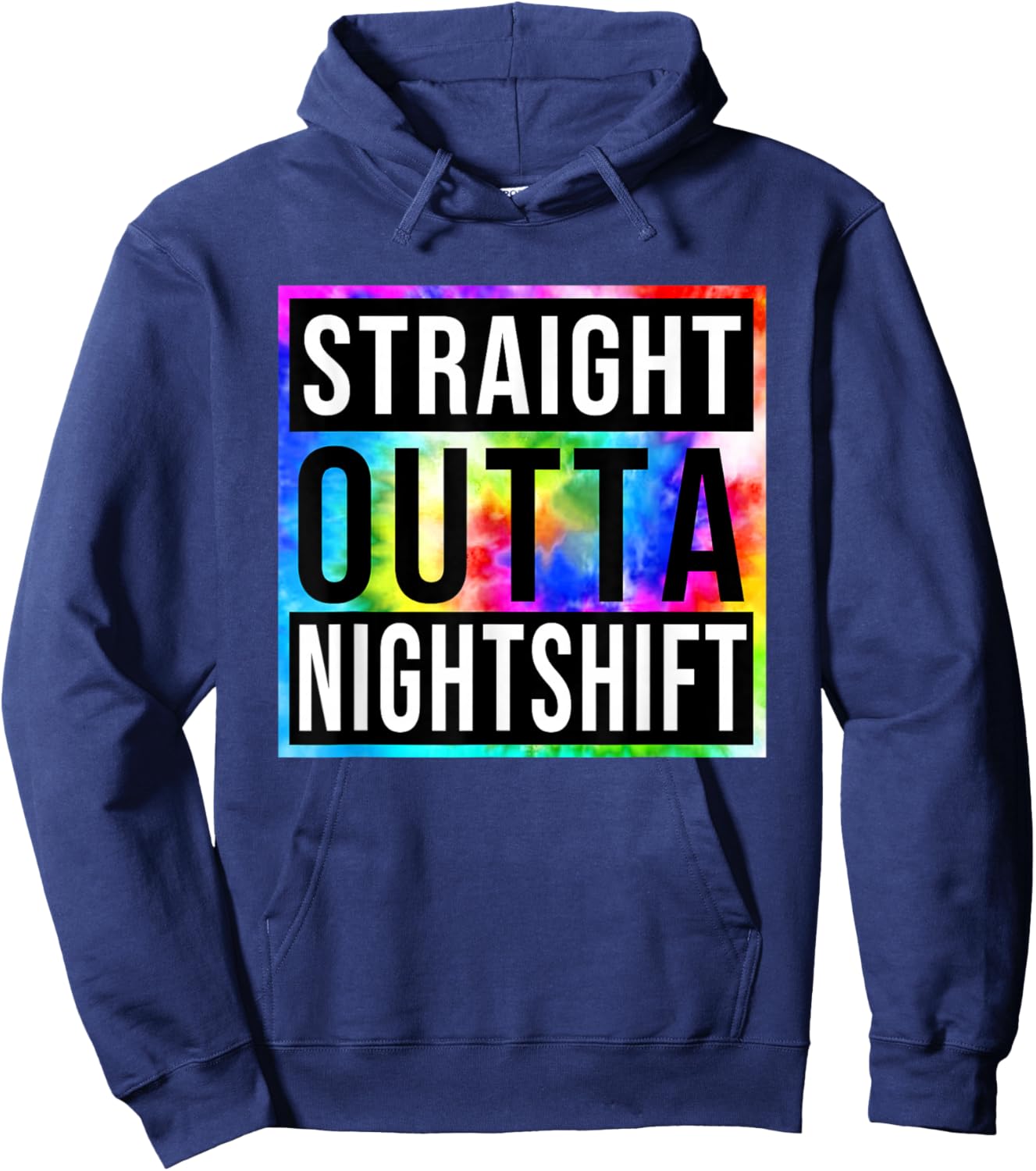 Vintage Straight Outta Nightshift Night Jobs Hoodie - Hoodie | Navy