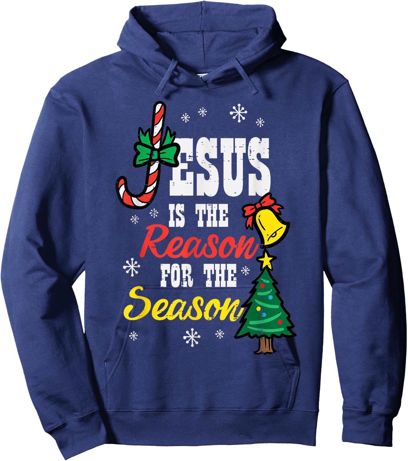 Jesus Reason For Season Christmas Christian Religious God Hoodie - Hoodie | Navy