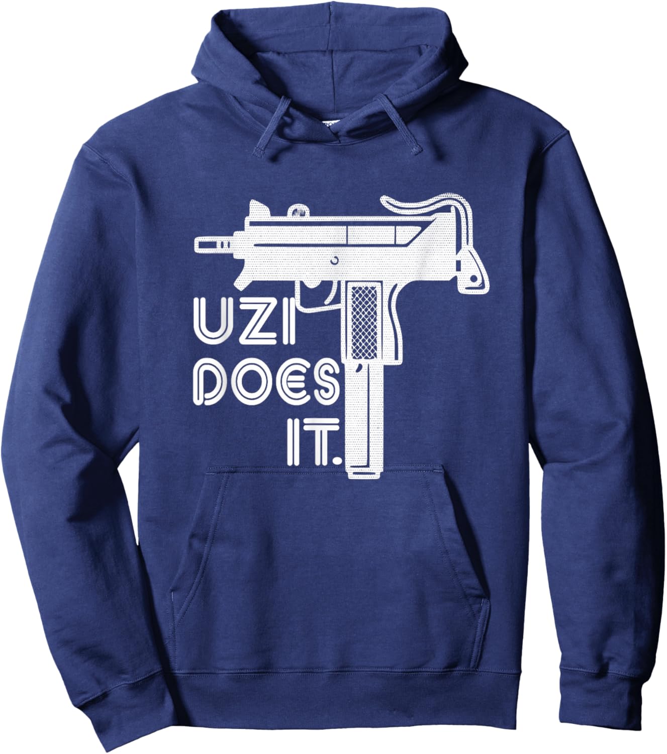 Uzi Does It Easy Does It Gun Enthusiasts Hoodie - Hoodie | Navy