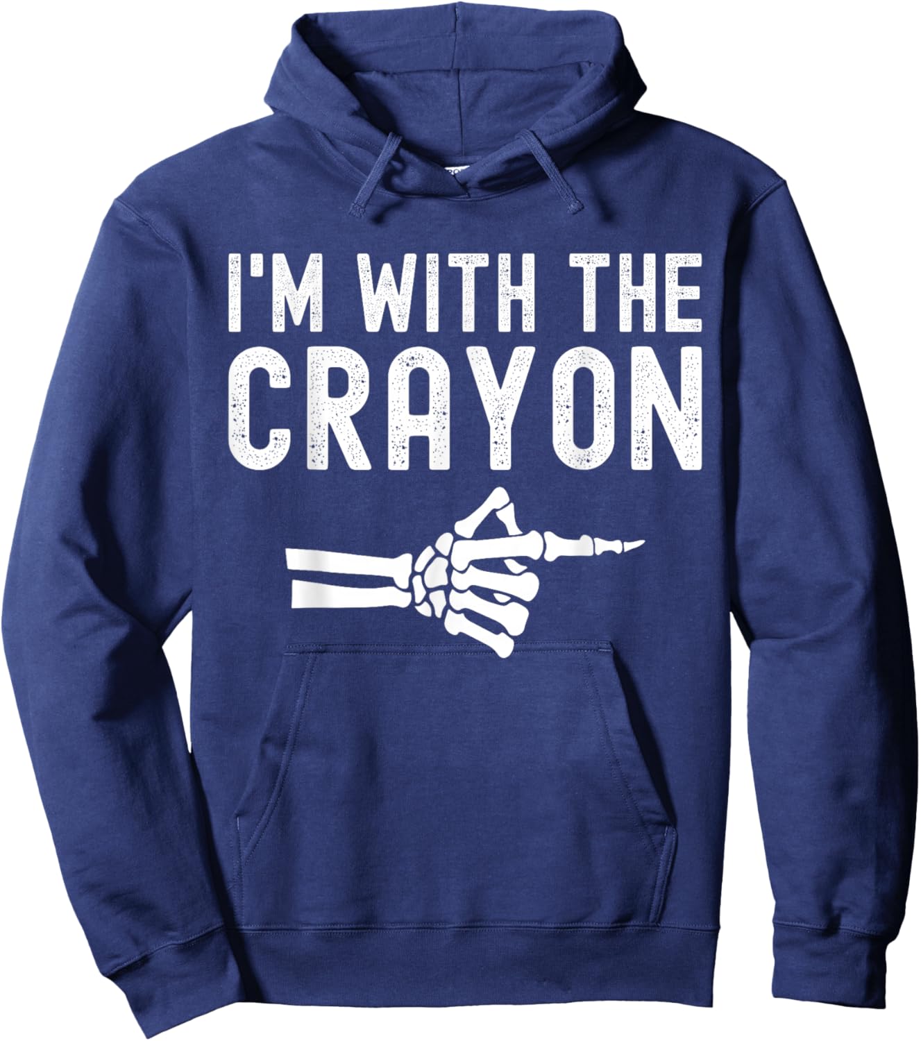I'm With The Crayon Funny Skeleton Halloween Couples Hoodie - Hoodie | Navy