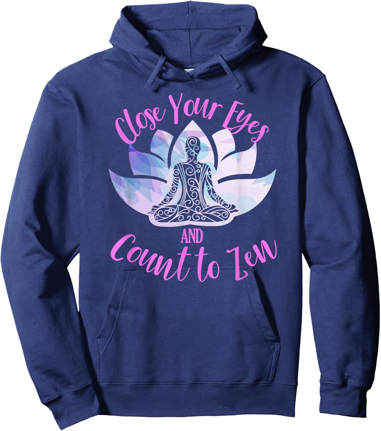 Count To Zen Buddhism Chakra Meditation Spiritual Yoga Lotus Hoodie - Hoodie | Navy